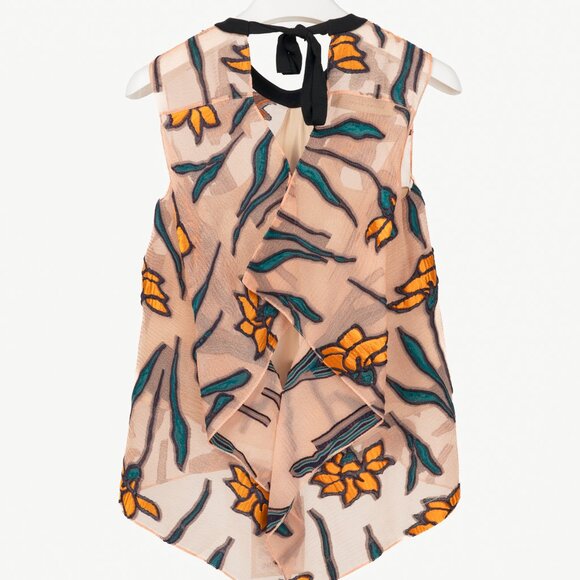 Roland Mouret PS/18 Thomas Pale Pink-Multi Iris Fils Coupe Top - Picture 2 of 13